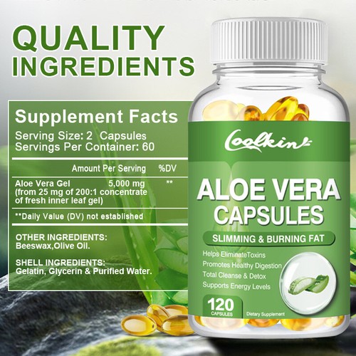 Aloe Vera 5,000mg - Weight Loss, Detox Cleansing and Digestive Support 120pcs - Picture 2 of 7