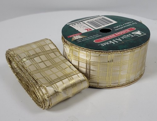 Finitura nastro per le vacanze a casa ~ quadretti in oro con bordo metallico ~ 2 pollici x 18 piedi - Foto 5 di 9