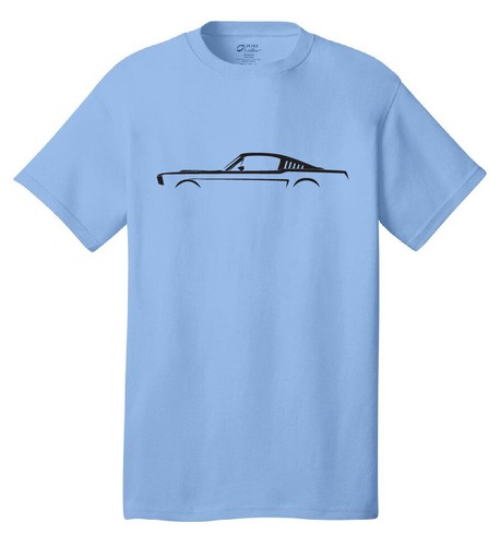 1965-66 Ford Mustang Silhouette t-shirt Classic Muscle Cars Racing Fastback 302 - Picture 11 of 14