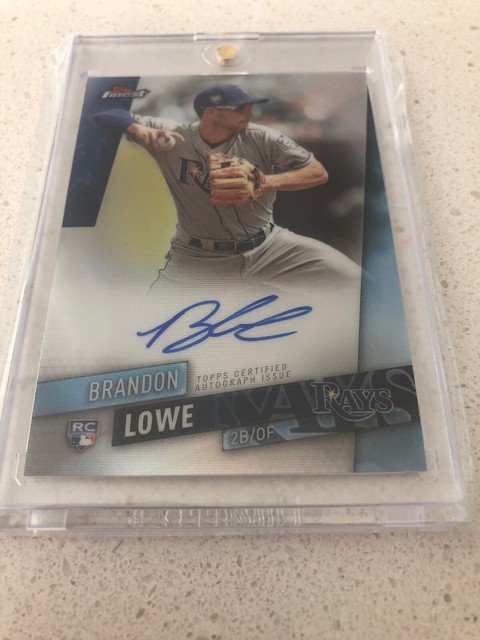 QTY Rays 2019 Finest Brandon Lowe ROOKIE Auto Refractor RED HOT!!!