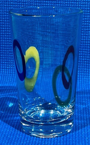 Lote de 2 ~ Vasos multicolores de vidrio fundido soplado a mano ~ 6” ~ ¡EC! - Imagen 7 de 12