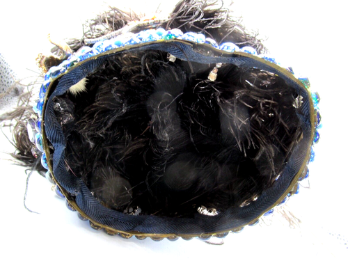 Huge Vintage Genuine Feather Art Glass Rhinestone Brooches Crown For Restoration - Picture 16 of 16