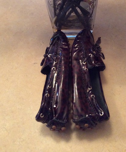 Coach Nadia Leopard Patent Leather Tassel Moccasins Loafers Size 8.5 M EUC! - Picture 5 of 8