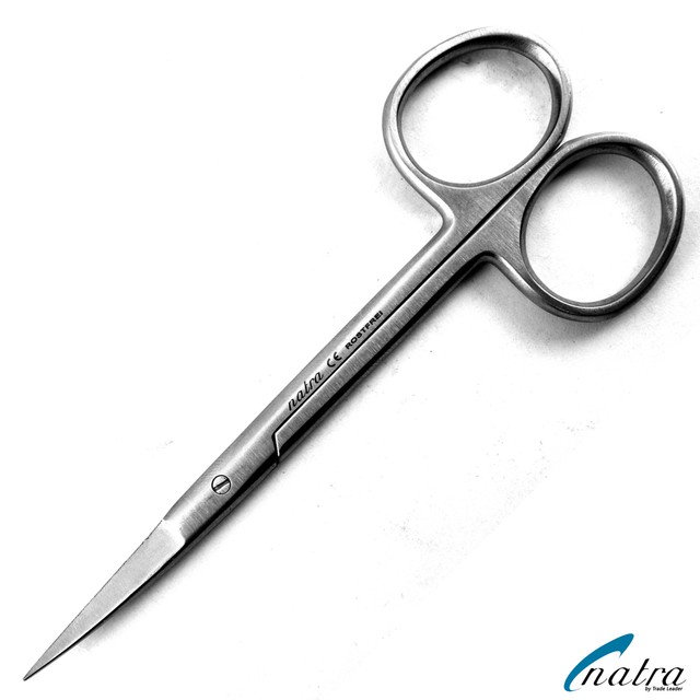 iris scissors curved micro serrated surgical scissors medical tip 12