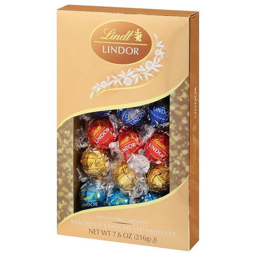 Lindt LINDOR Assorted Chocolate Candy Truffles Gift Box, 7.6 oz. 6 Flavors - Picture 8 of 9