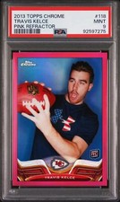 Topps NFL Chrome 2013 Pink Refractor [399] Base Card #118 Travis Kelce PSA 9