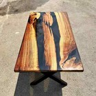 Resin Art Dining Table Handmade Epoxy Table Luxury Wood Furniture
