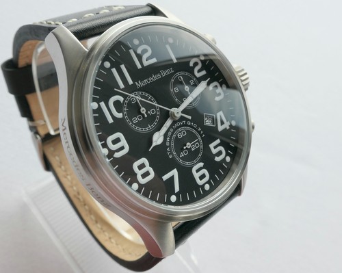 Mercedes Benz Classic Aviator Pilot Driver Sport Car Accessory Chronograph Watch - Picture 6 of 22