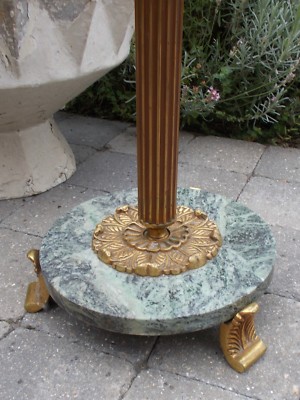 Large Antique Marble Brass Church Candle Stand Floor Standing Candelabra 50 78 Ebay
