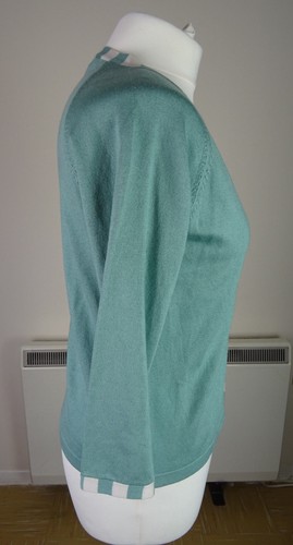 Large 12 70 4 Bennett 15 Uk Lk Green 3 Cardigan Cotton Sleeve Silk v71xnA0