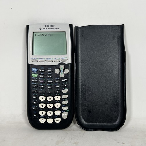 Texas Instruments TI-84 Plus Graphing Calculator Black With Cover - Tested