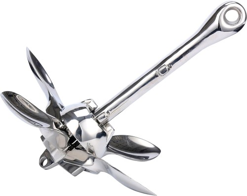 Stainless Steel Folding Grapnel Anchor 3.3lbs 1.5kg Boat Marine Yacht Dinghies - Bild 1 von 5