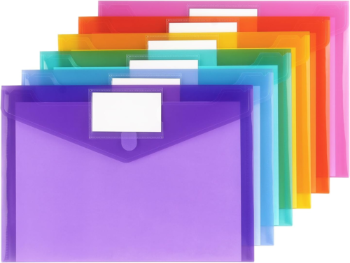 Tamaki 6 Pack Plastic Envelopes Poly Envelope Folder Clear Document Plastic File - Picture 2 of 7