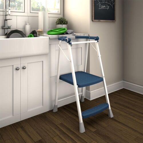 Multifunctional Kitchen Stepper with Snack Tray - Easy Fold Design for All Ages - Picture 4 of 8