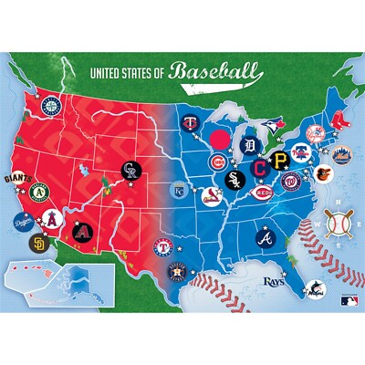 MasterPieces MLB League Map 500 Pc Jigsaw Puzzle Fun for