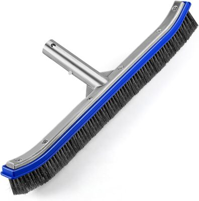 #ad Heavy Duty Pool Brush Head,18 inch Metal Pool Brushes Head with Stainless Ste...