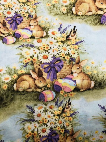 Easter Basket Susan Winget 2 Yards Qsq Fabric - Picture 2 of 5