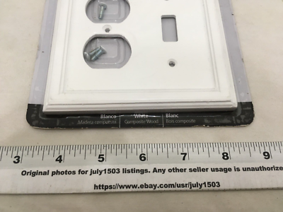 Amerelle Elly 2-Gang Toggle, Duplex Composite Wall Plate - WHITE