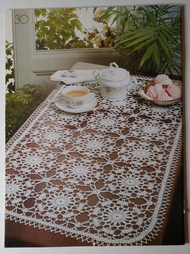 Corredores de mesa decorativos vintage de ganchillo enero 1991 - Imagen 9 de 9