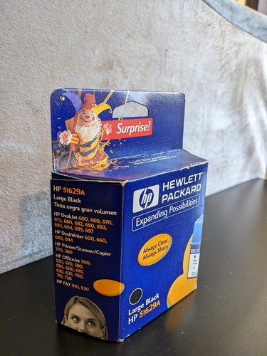 NUEVO Cartucho de Tinta Hewlett Packard Grande Negro HP 51629A Sellado Caducidad 03/02 - Imagen 2 de 6
