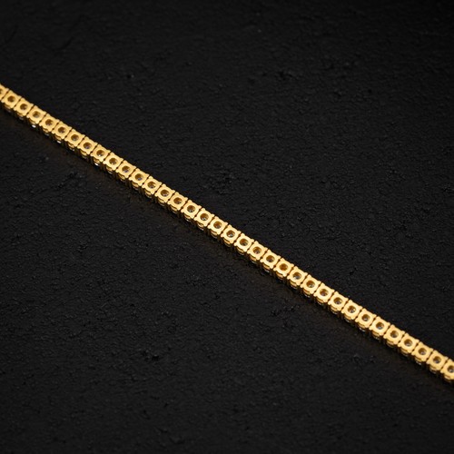 Men's Women's 14K Yellow Gold Plated 3mm Round 5A Cz Iced Tennis Chain Necklace - Picture 6 of 6