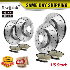 Stoptech SportStop Drilled Slotted Brake Rotors STR45024 LEFT /& RIGHT REAR