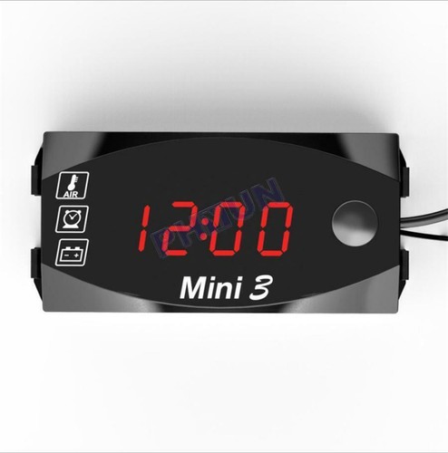 3 in 1 Motorcycle Voltmeter Gauge Temperature Time Clock Voltage Red LED Display - Picture 10 of 10