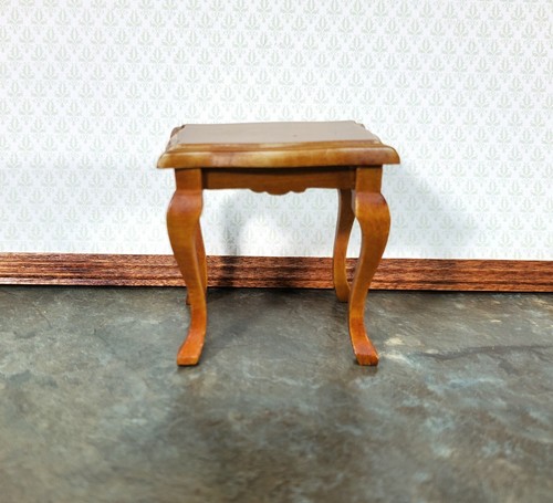 Dollhouse Side or End Table Curvy Top Walnut 1:12 Scale Miniature Wood Furniture - Picture 2 of 4