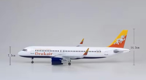 1/80 47cm Bhutan Drukair Airbus A320Neo Plane Model (no lights) - Picture 6 of 12