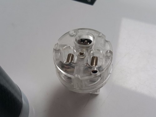 1Set US AC Power Plug IEC Connector M+F Carbon Fiber Pure Copper Rhodium Plated  - Picture 6 of 7