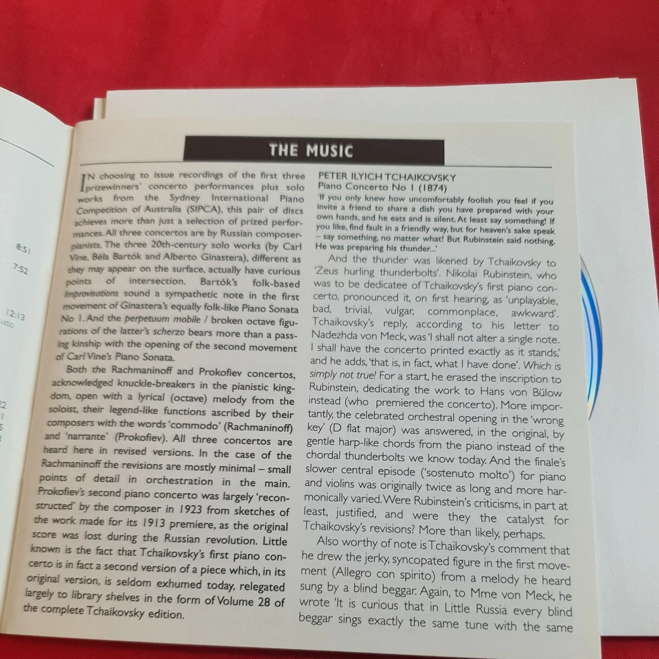 Concurso Internacional de Piano de Sydney 1996 Australia Conciertos para Piano Sonatas CD Foto 3 de 4