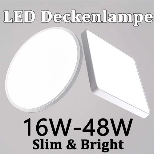 LED Deckenlampe Deckenleuchte Slim Bright Schlafzimmer Wohnzimmer Küche Badlampe