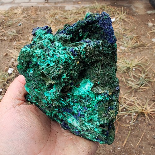 870g BEST NATURAL Azurite/Malachite Quartz crystal minerals specimens V881 - Picture 2 of 12