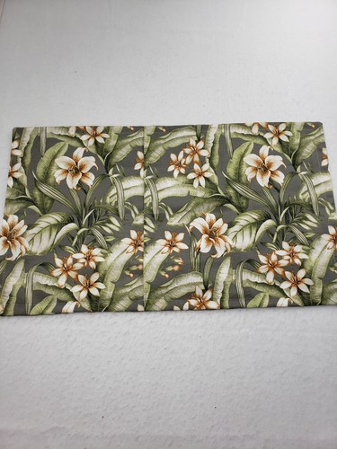 2 Victor Mills King Pillow Sham Tropical Floral Lilly Green Gray Crisp vintage - Picture 7 of 11