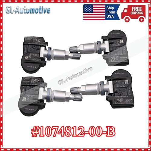 Set of 4 TPMS Sensor Valve 433MHz Fit For Tesla Model 3 2017 2018 2019 2020 US - Picture 1 of 12