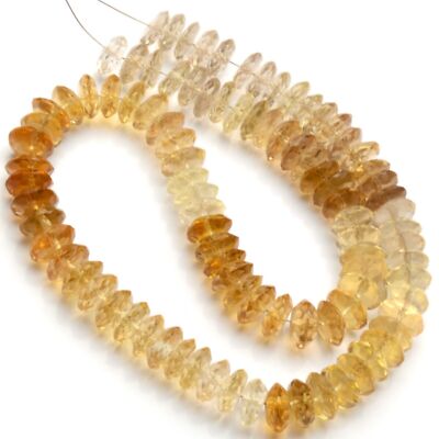 Natural Gem Multi Quartz 8.5 mm Size Faceted German Cut Rondelle Strand 13''