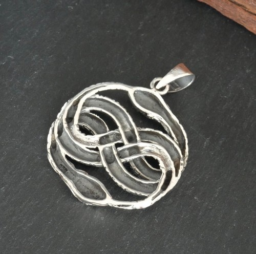 Anhänger Silber 925 Auryn Symbol Schlange 40 mm x 29 mm Sterlingsilber mit Band - Bild 6 von 7