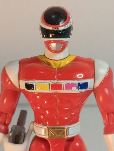 Vtg. 1997 Bandai Power Rangers In Space Red Lightstar 6" Ranger W/Weapon - Picture 12 of 15