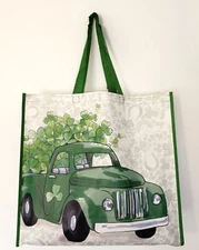 St Patrick's Patty's Day Clover Truck Reusable Shopping Bag Tote New T.J. TJMaxx