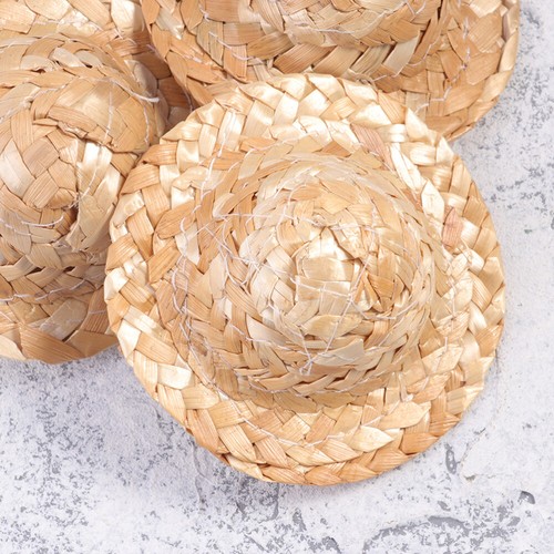 6PCS Small Doll Making Supplies Miniature Straw Hats - Picture 6 of 12