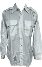 MEN'S 15.5x 34/35 US ARMY ASU SERVICE DRESS BLUE WHITE LONG SLEEVE UNIFORM SHIRT