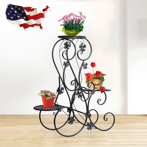 3 Tier Metal Plant Stand Decorative Planter Holder Flower Pot Shelf Image Is Loading 3 Tier Metal Plant Stand Decorative Planter Holder