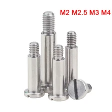 M2 - M4 Stainless Steel Slotted Shoulder Screws Slot Drive Bolts Shoulder D3-D6