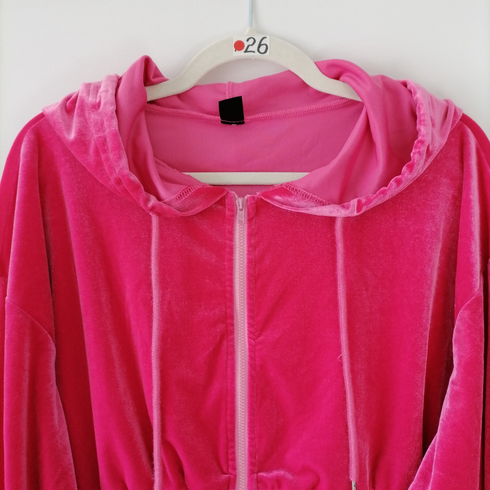 SheIn Womens Hot Pink Full Zip Long Sleeve Stretc… - image 2