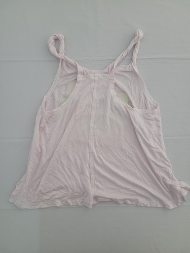 Justice Twist Strap Racerback Flower Graphic Tee Light Pink Size M - Picture 2 of 5