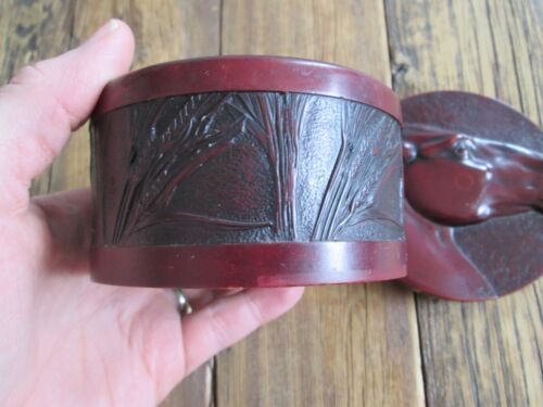 Boma Canada Carved Trinket Box Horse Head Wheat TRM Thomas R McPhee Round - Picture 7 of 16