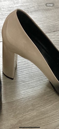 M Gemi Lustro Patent Leather Pump In Neutral Ombré Black To Tan Sz 38 - Picture 11 of 11