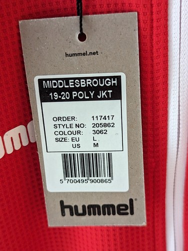 Middlesbrough Fußball Track Top mit durchgehendem Reißverschluss neu mit Etikett 100 % offizielle Größe Large - Bild 10 von 12