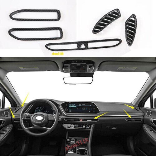 For 2020-2023 Hyundai Sonata Carbon Fiber ABS Interior Kit Cover Trim Decor 14x - Foto 3 di 12