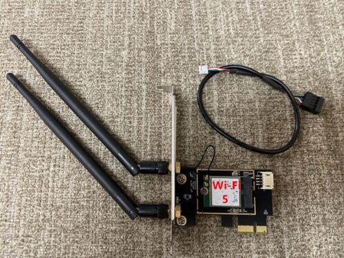 1200Mbps Dual Band PCI-E WiFi Adapter Desktop PC Wireless-AC Network BT Card - Afbeelding 2 van 3
